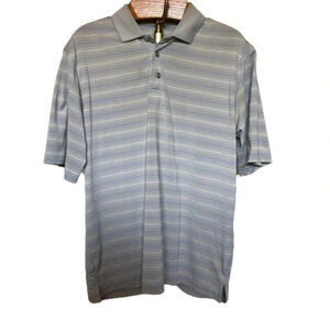 PEBBLE BEACH ~ Grey Striped polo shirt